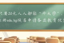 只要20元人人都能“开大学”,注册edu.kg域名申请各类教育优惠-Puo's 菜园子